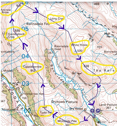 8 Bannisdale WOTAs route map