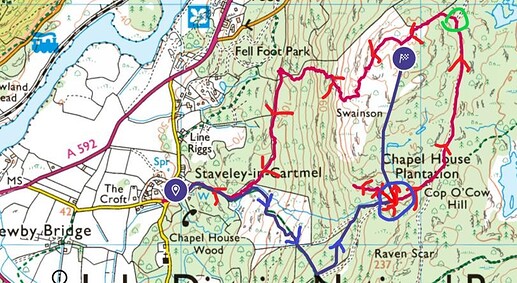 2022-0821 LDO-084 Staveley Fell Route Map